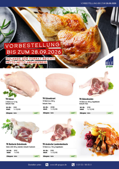 BLF Gänse Vorverkauf